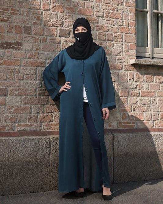 Front Open Abaya in Zoom Imported Fabric – Subtle Elegance with a Crushed Texture