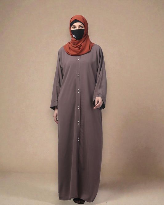 Front Open Abaya in CYE Crush Polyester – Subtle Texture & Timeless Elegance