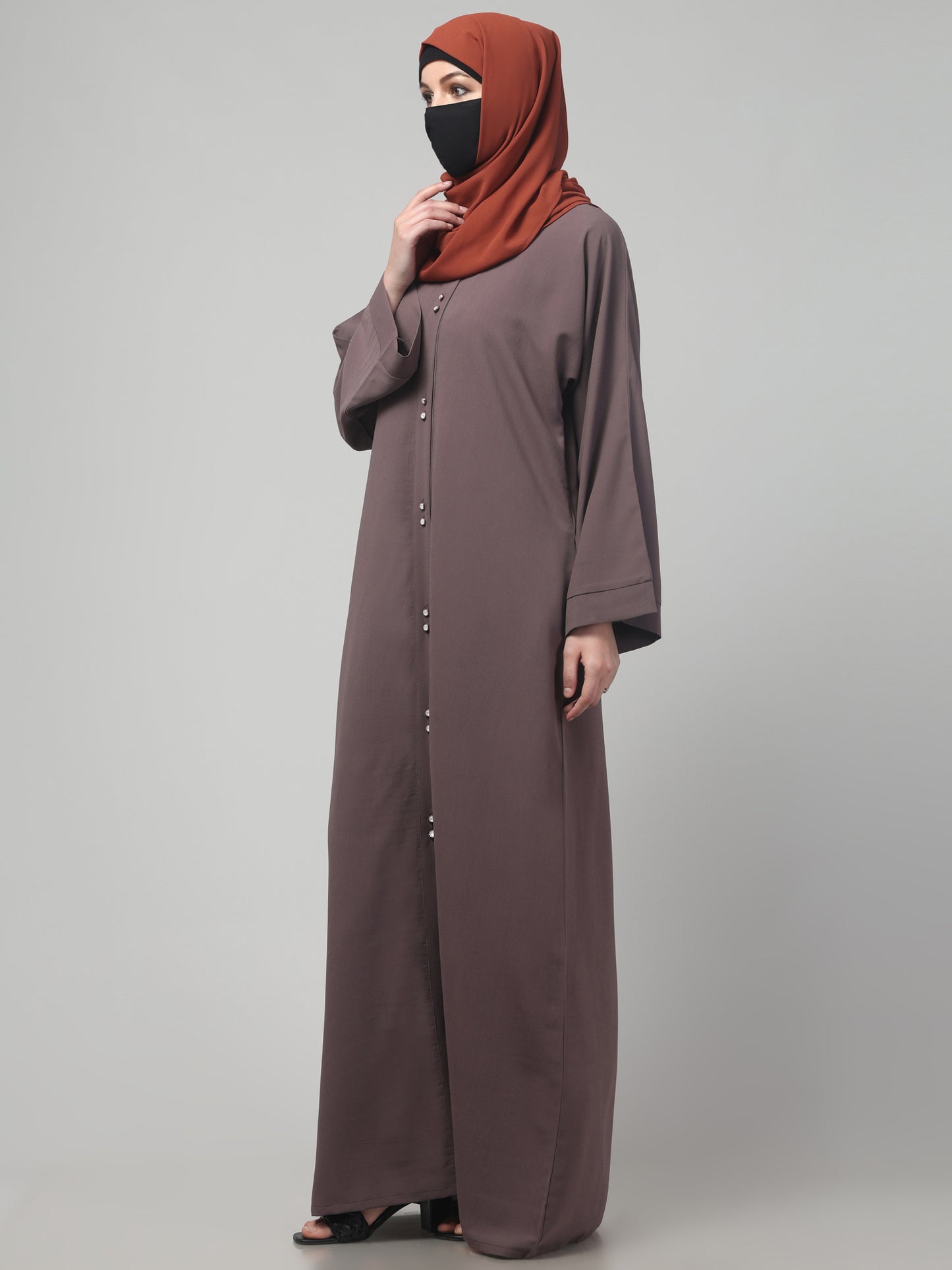 Front Open Abaya in CYE Crush Polyester – Subtle Texture & Timeless Elegance