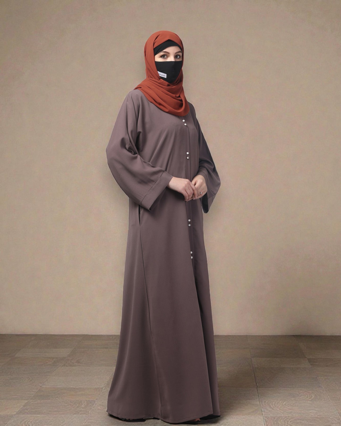 Front Open Abaya in CYE Crush Polyester – Subtle Texture & Timeless Elegance