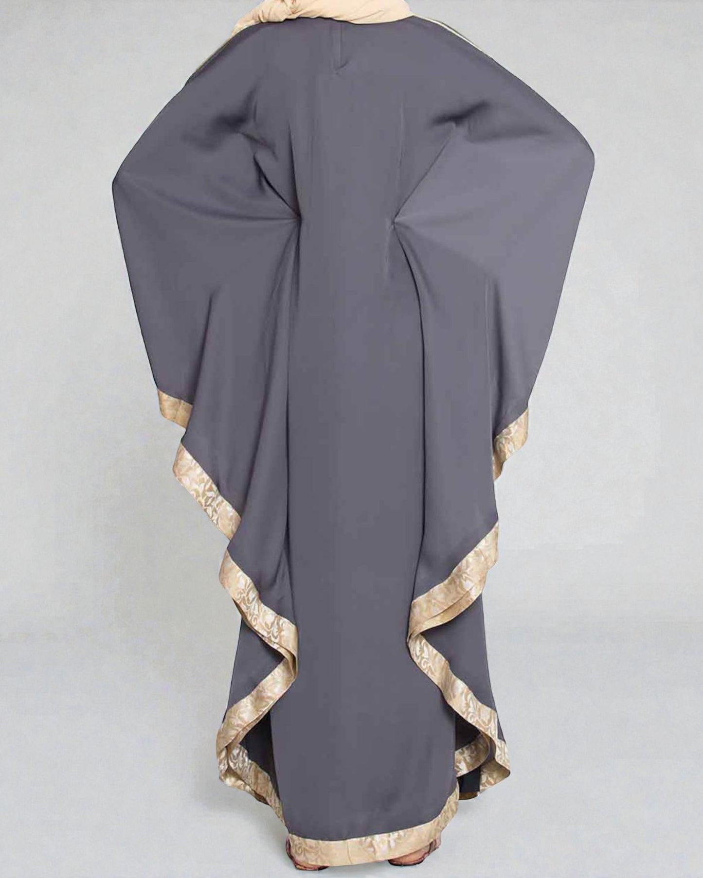 Musheco-Farasha Kaftan in Nida Satin Fabric With Jaquard Border