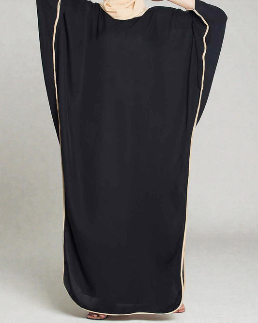 Musheco- Elegant Kaftan With Contrast Detailing On Sleeves and Side Slits