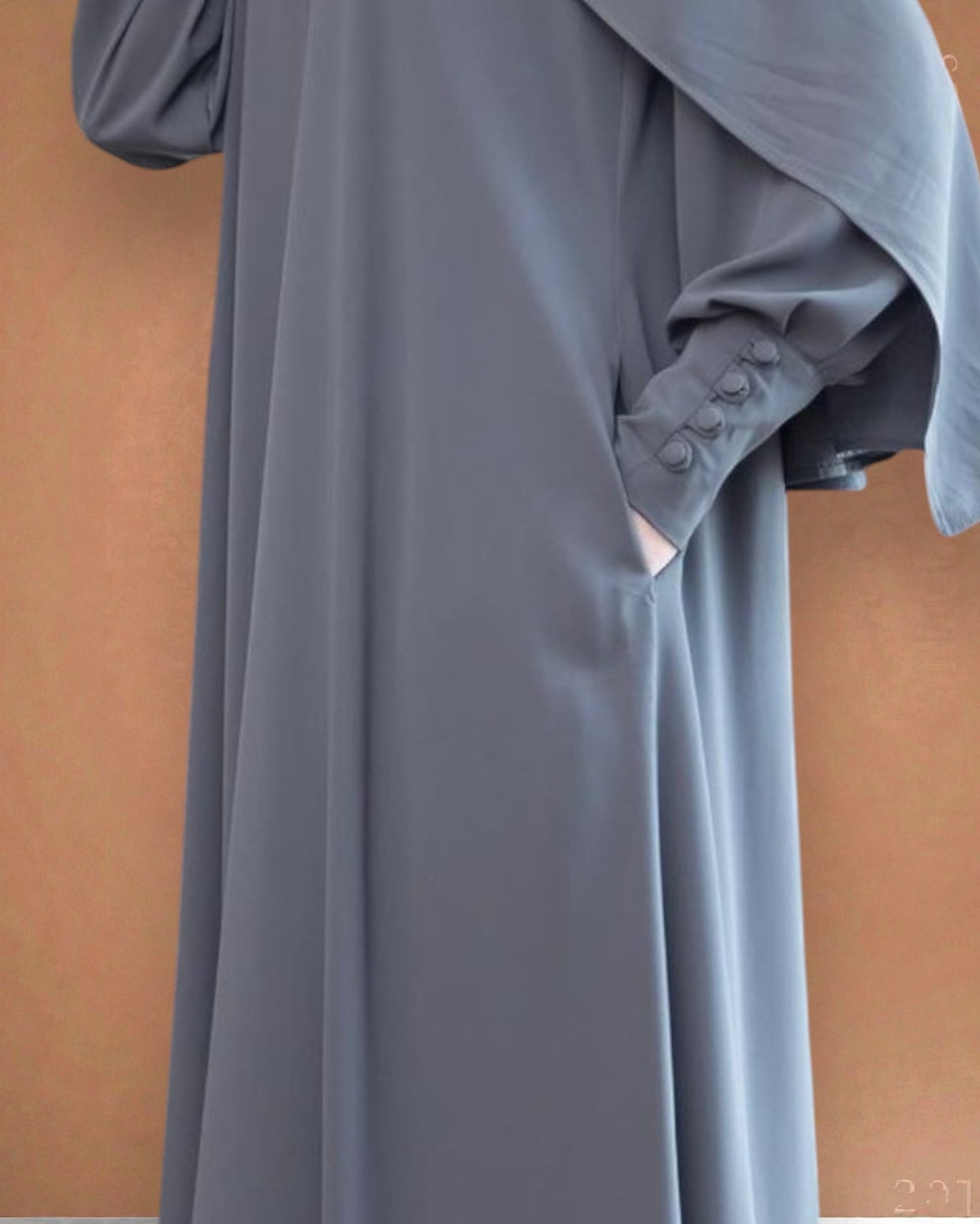 Umbrella Flare Firdaus Fabric Abaya with Cuff Sleeves