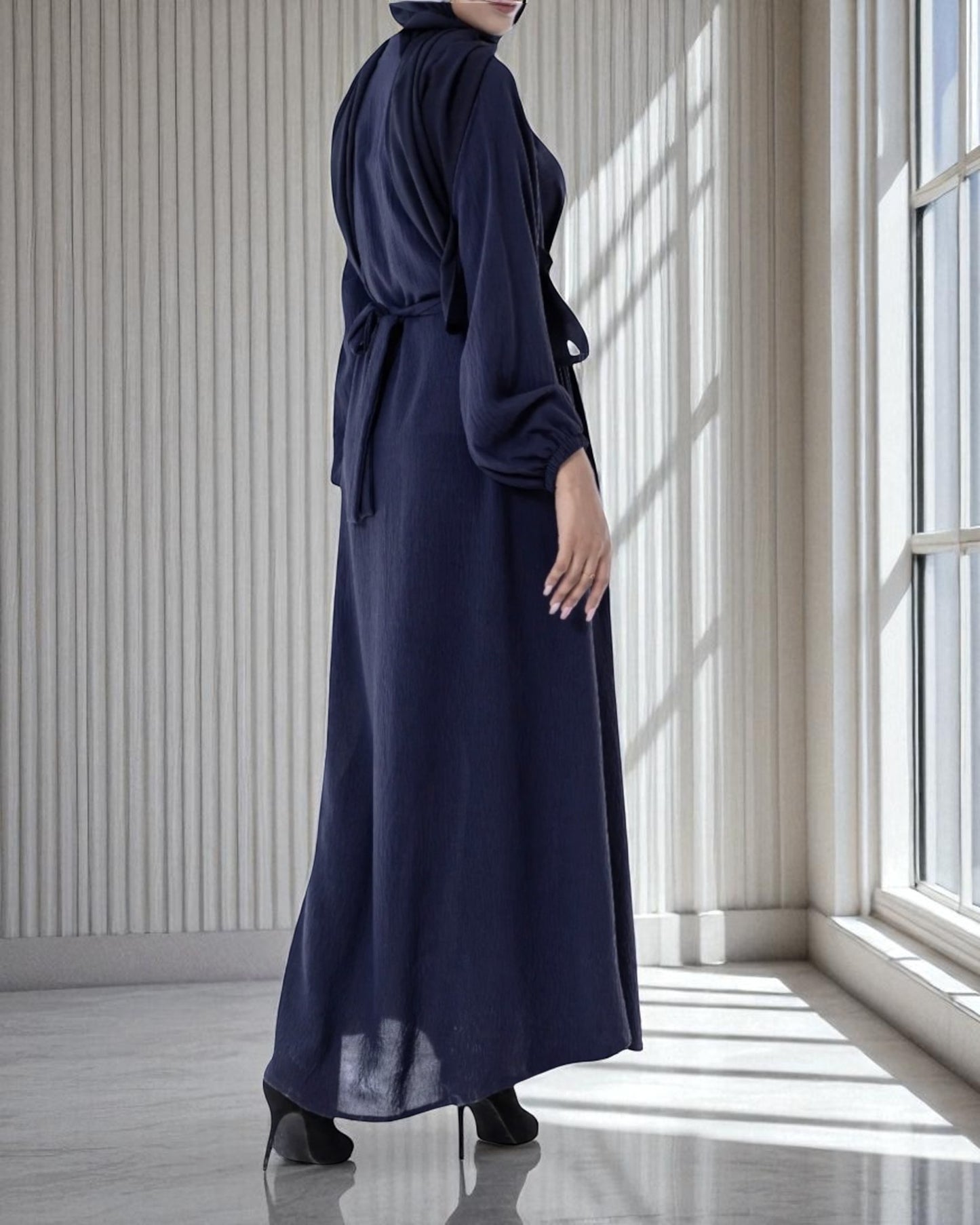 A-Line Abaya In CEY Crush Fabric
