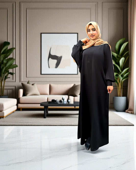 Closed Kaftan Abaya in Firdaus Fabric