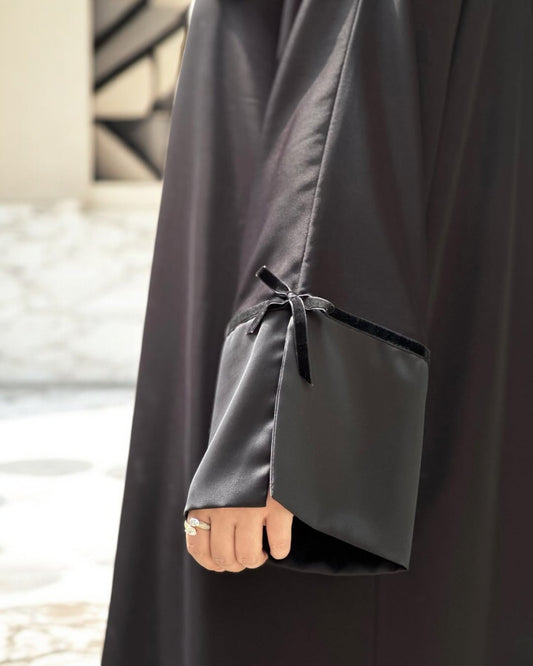 A-Line Firdaus Fabric Abaya with Designer Sleeves