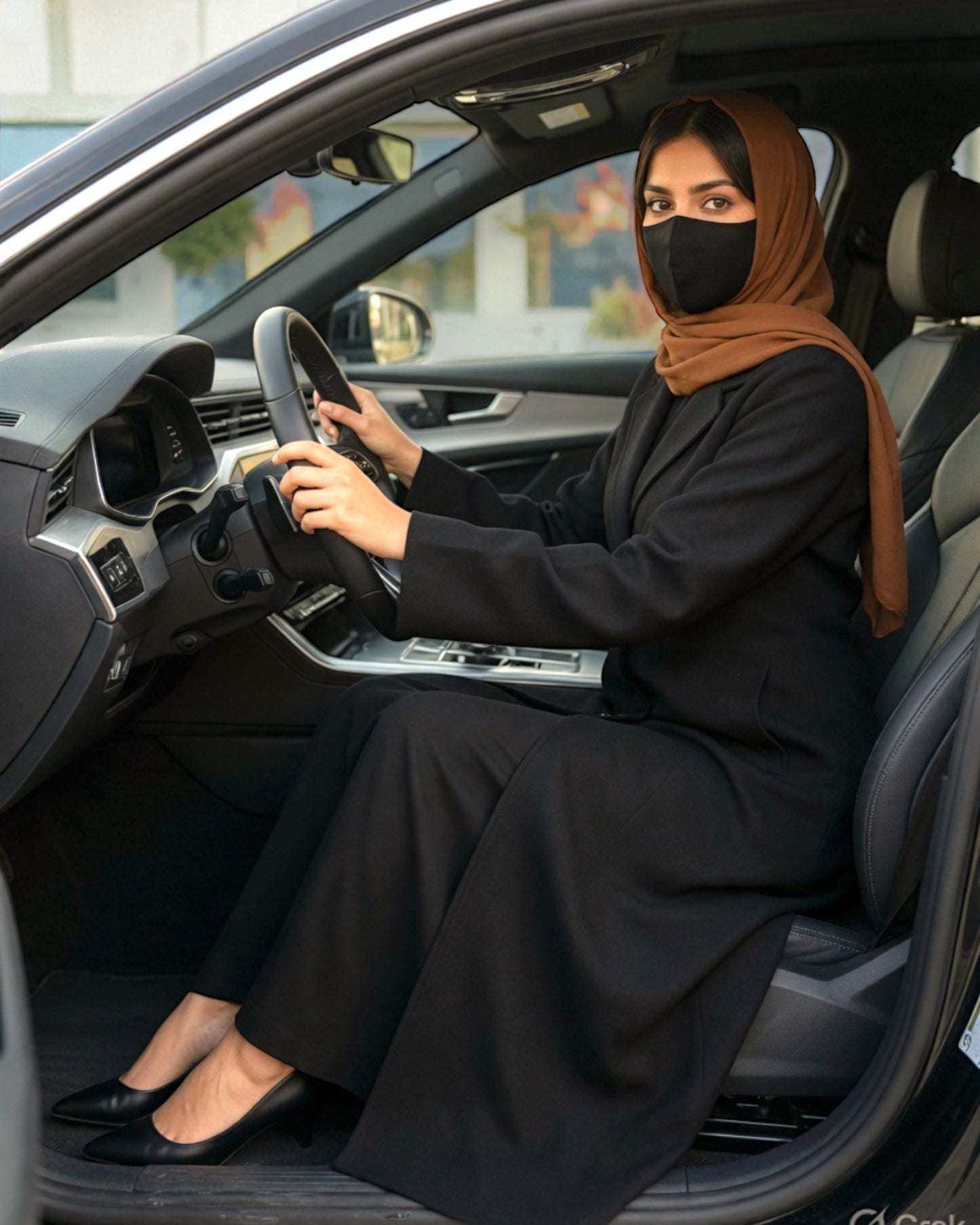 Coat Abaya With Lapel Collar