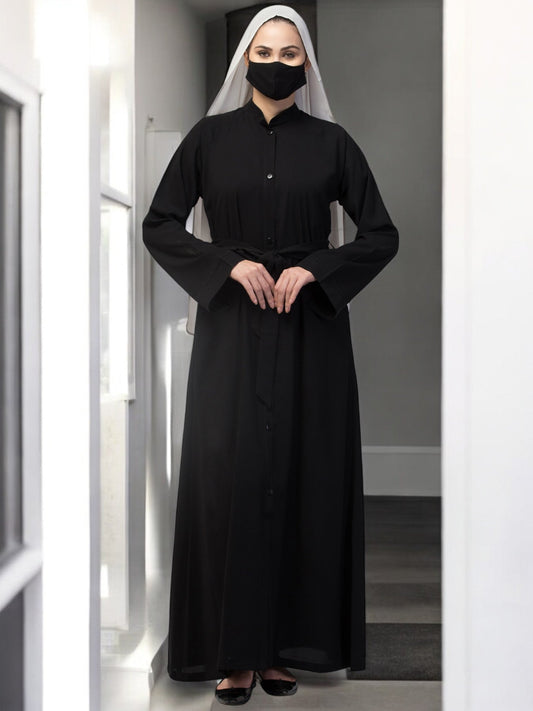 Front Open Abaya With Side Pockets