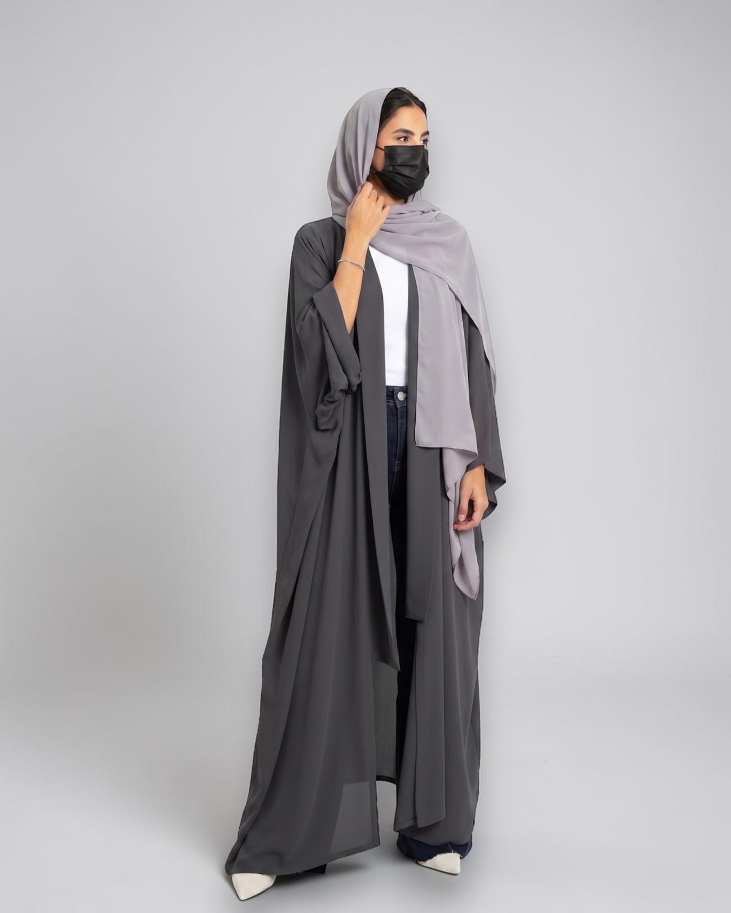 Open Front Abaya With Wide Sleeves