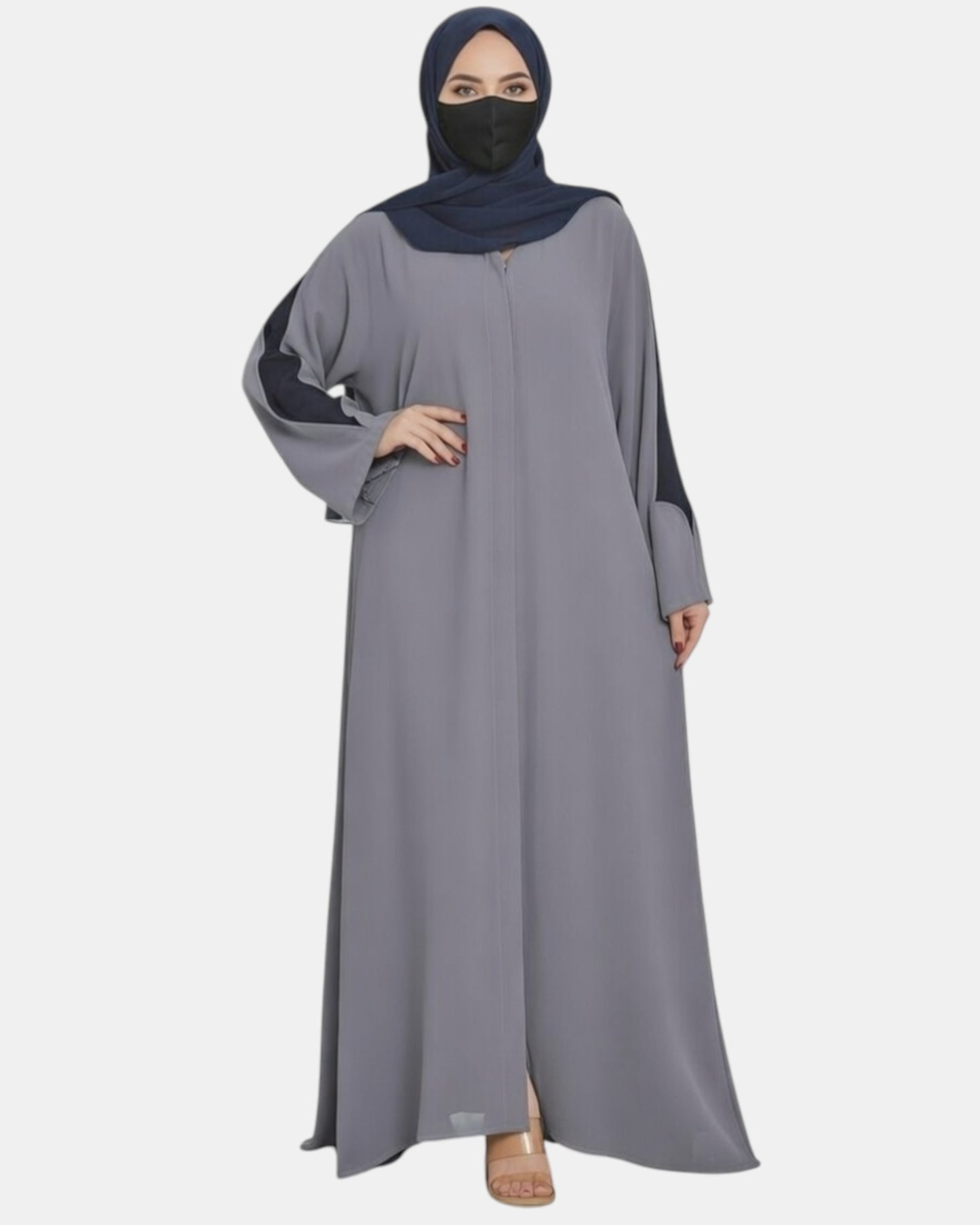 Dual Tone Designer Abaya in Premium Firdaus Fabric