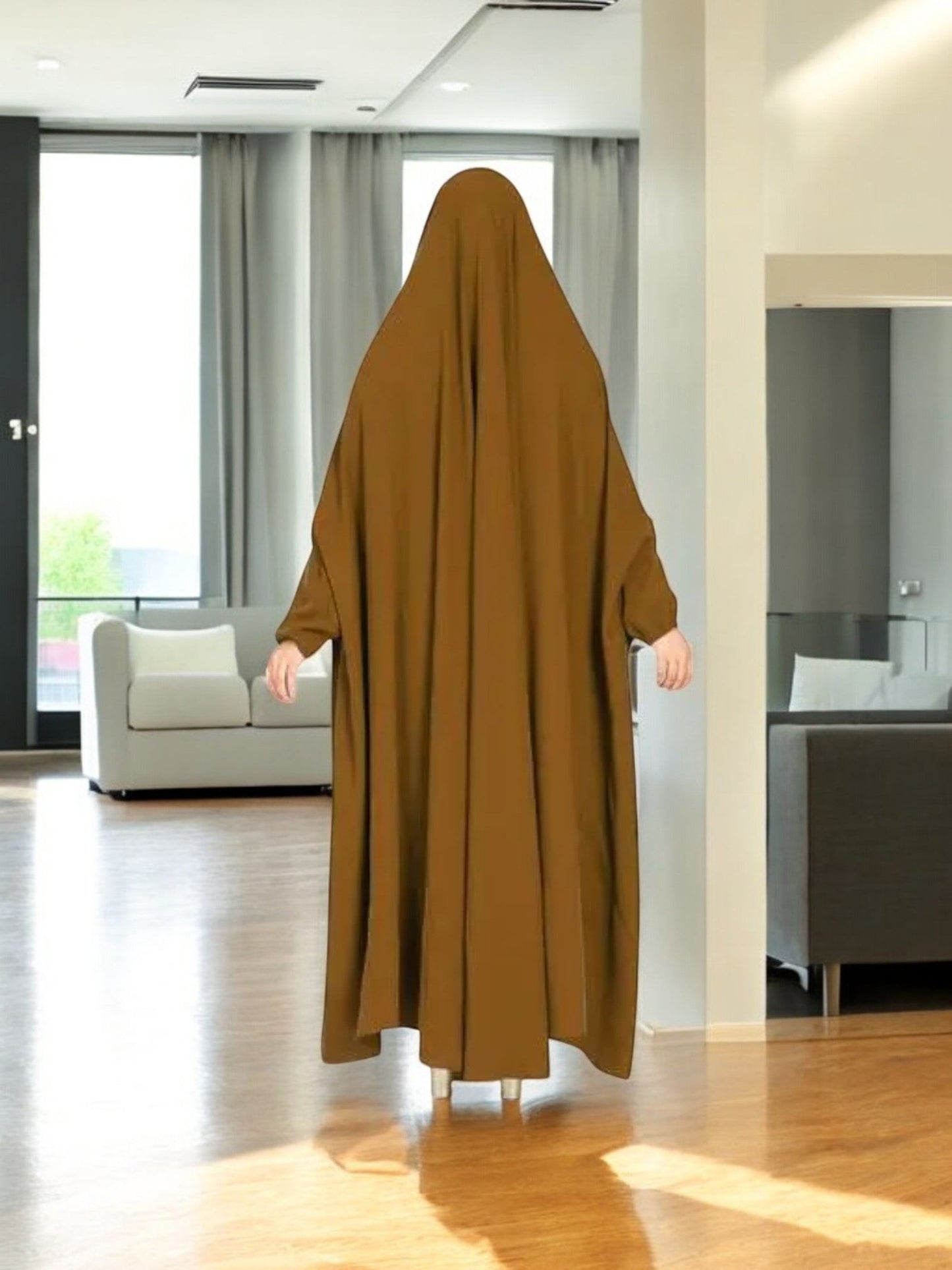 One Piece Jilbab With Adjustable Nose Piece