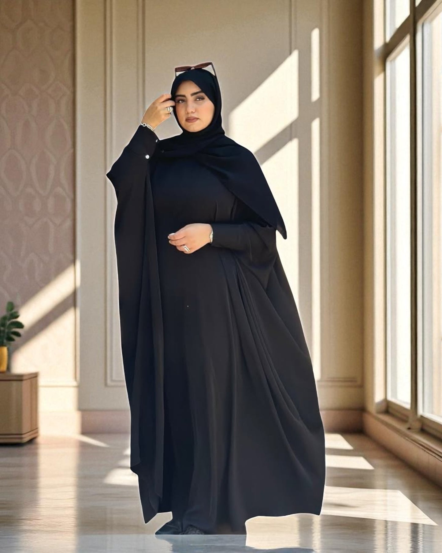 Closed Kaftan Abaya in Firdaus Fabric