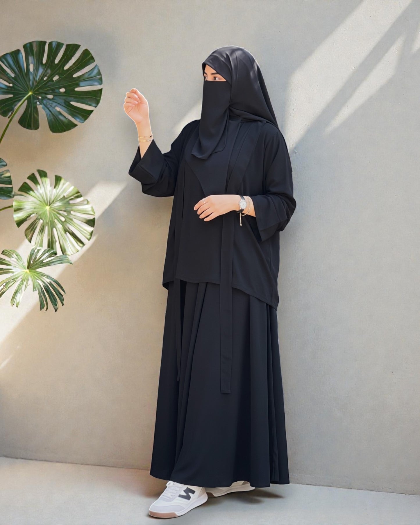 Co-Ord Abaya Set With Designer Top