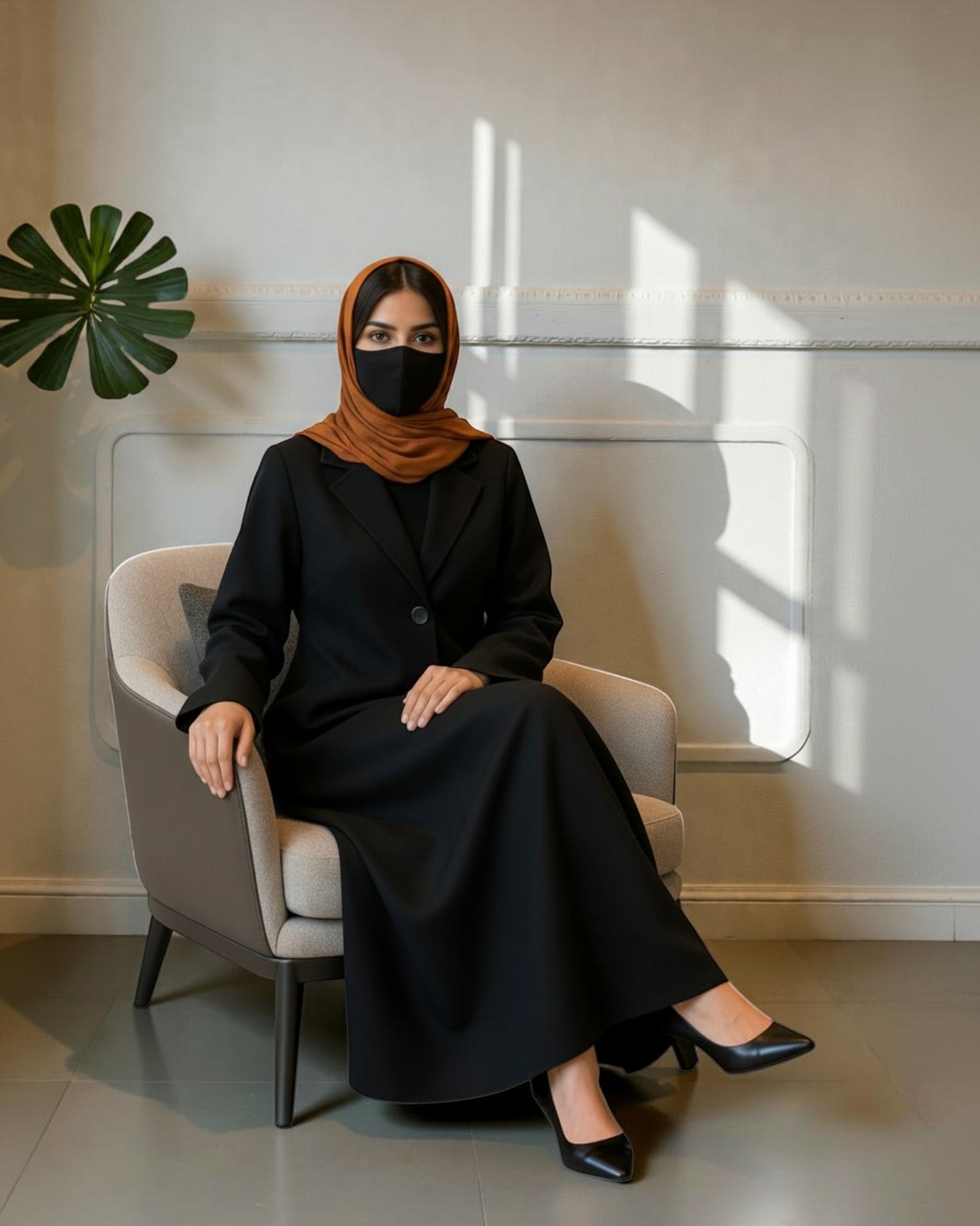 Coat Abaya With Lapel Collar