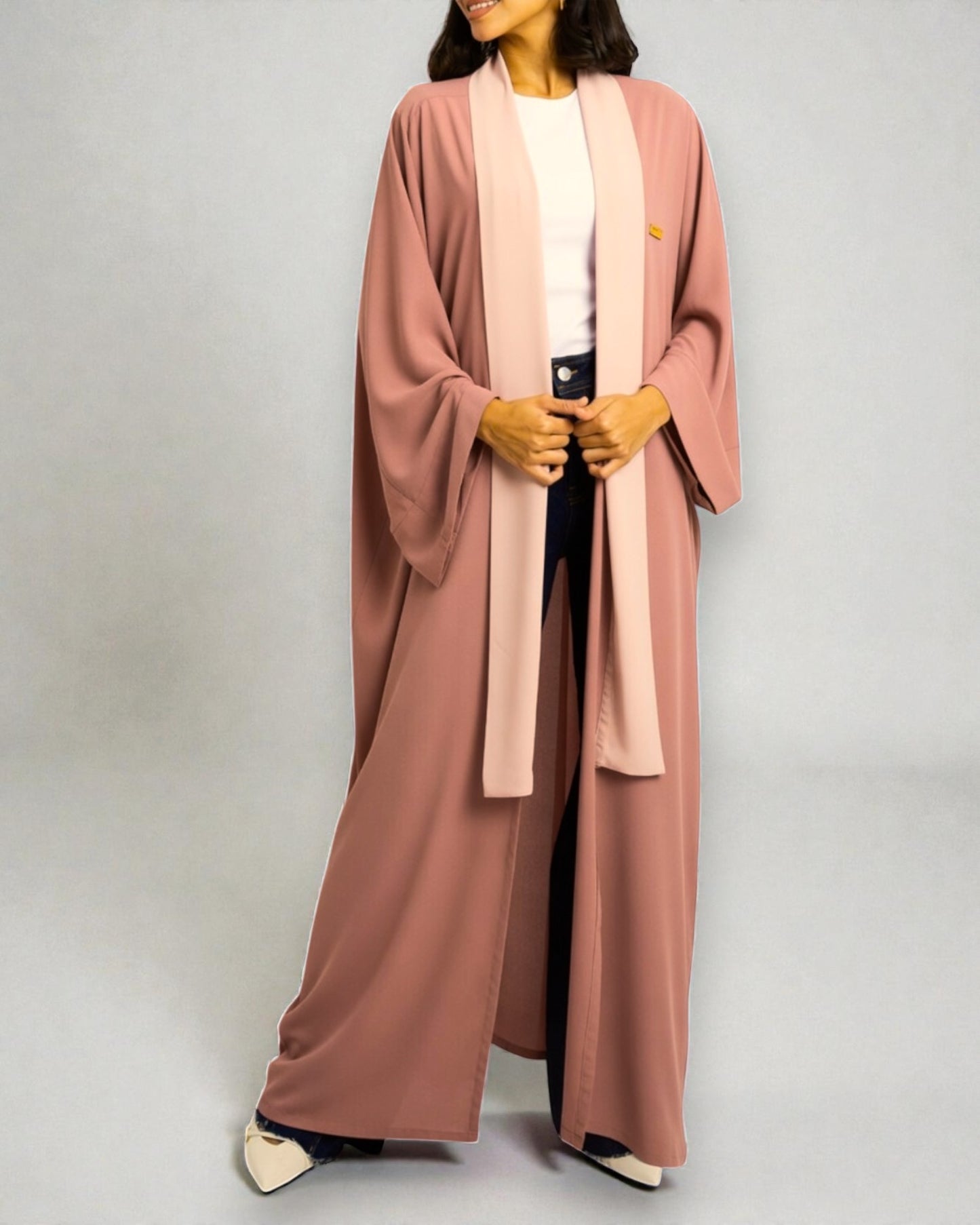 Shrug Abaya With Contrast Front Panels