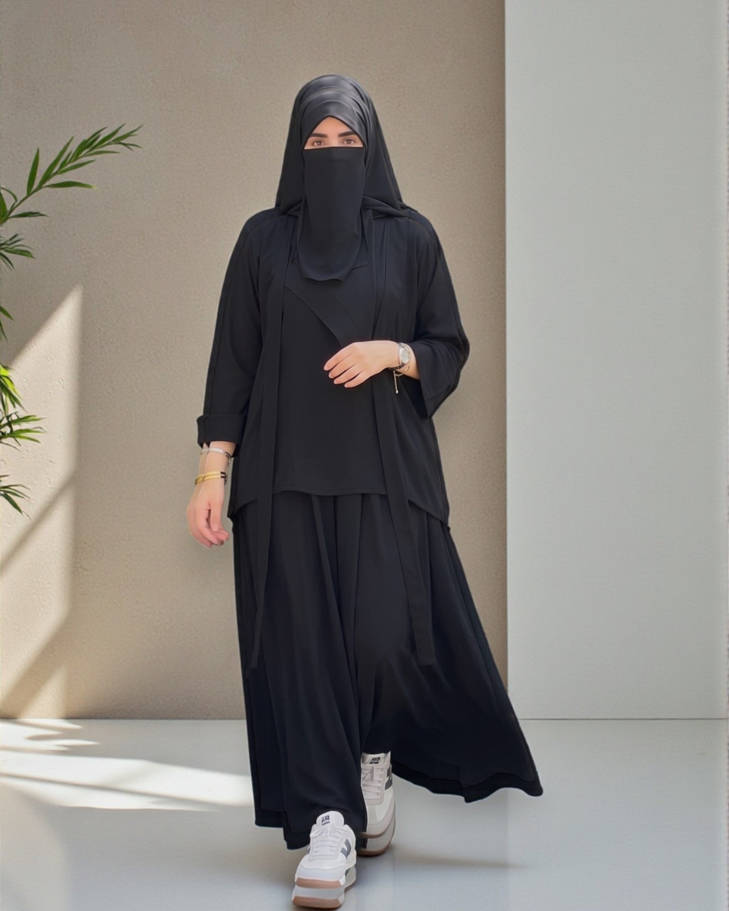 Co-Ord Abaya Set With Designer Top