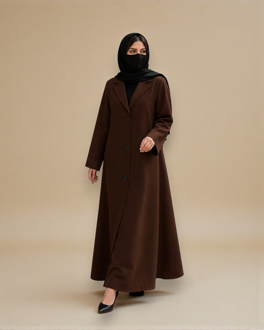 Coat Abaya With Lapel Collar