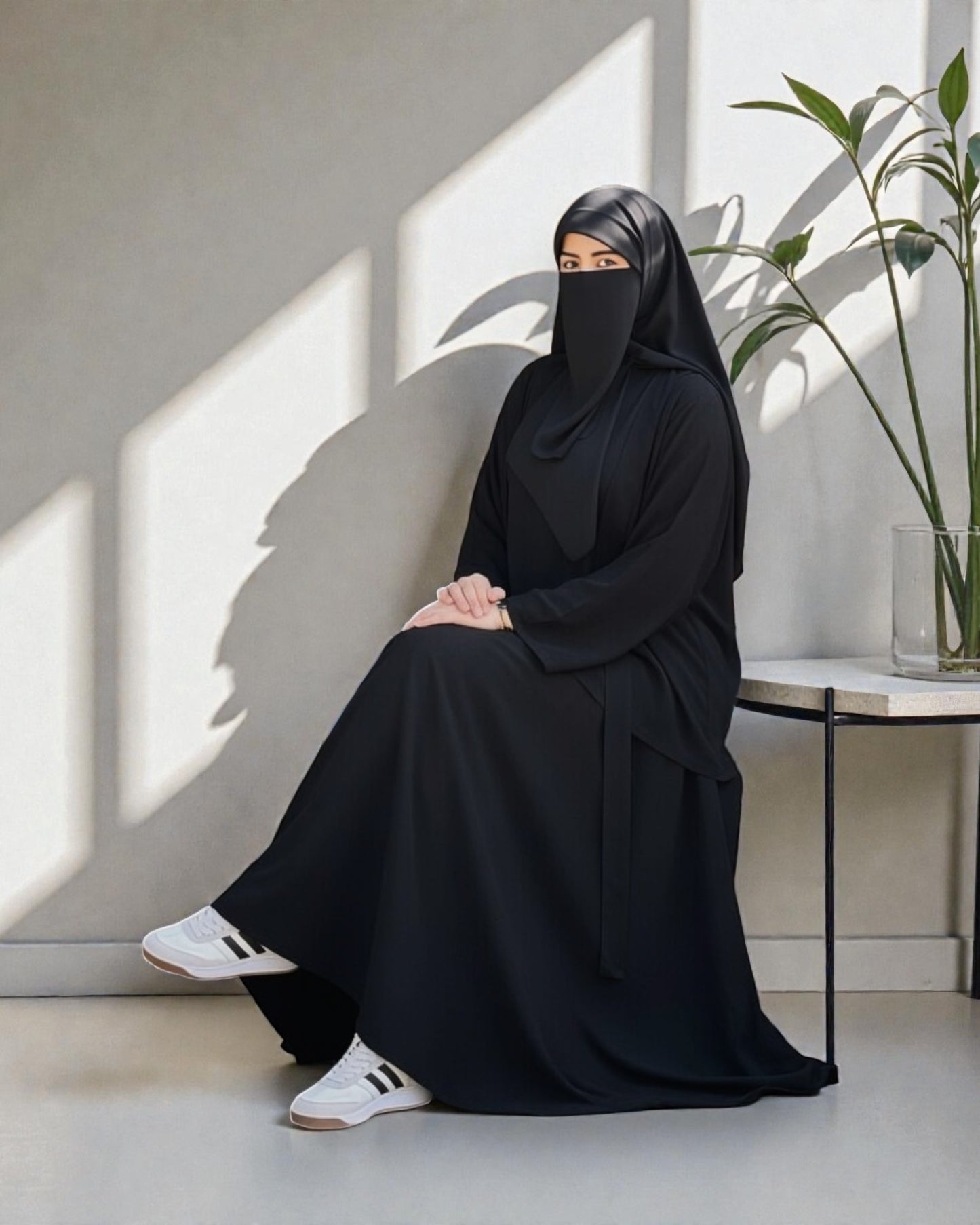 Co-Ord Abaya Set With Designer Top