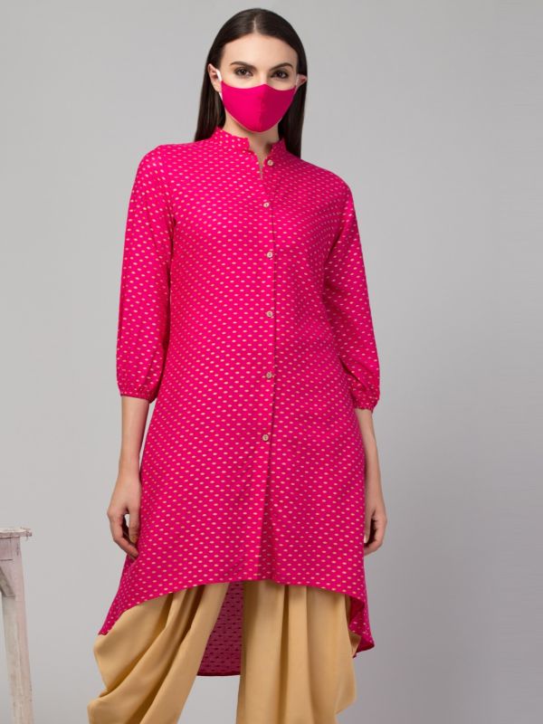 Stylish Trendy Look Front Open Button Casual Kurti