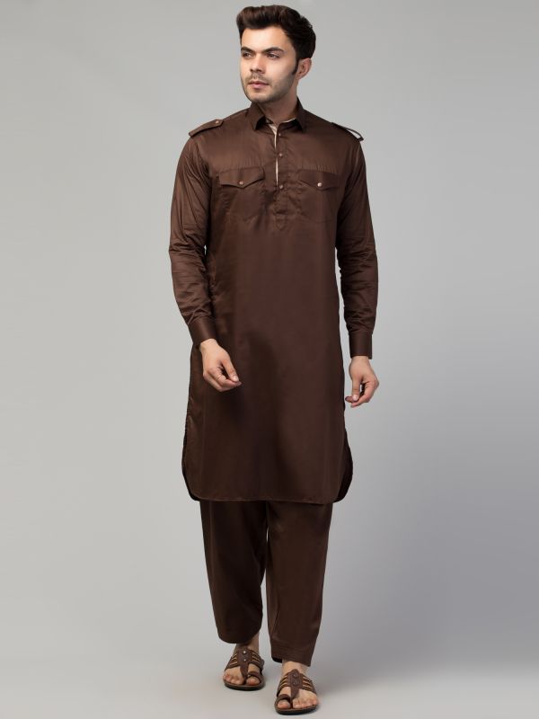 Stylish and Elegant Pathani Suit For Men In Satin Cotton Fabric